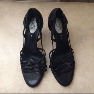 Franco Sarto black 3.5" heel sandals size 8